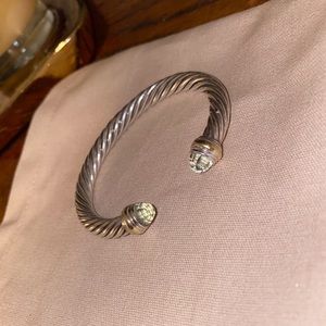 David Yurman Cable Bracelet w/ Prasiolite/14k Gold